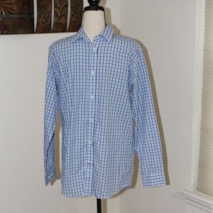 Tommy Hilfiger, blue gingham  button down long sleeve shirt  Y20